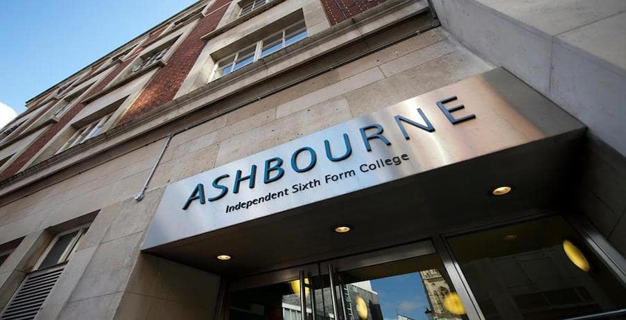Ashbourne Independent Sixth-form College, entrance and signage